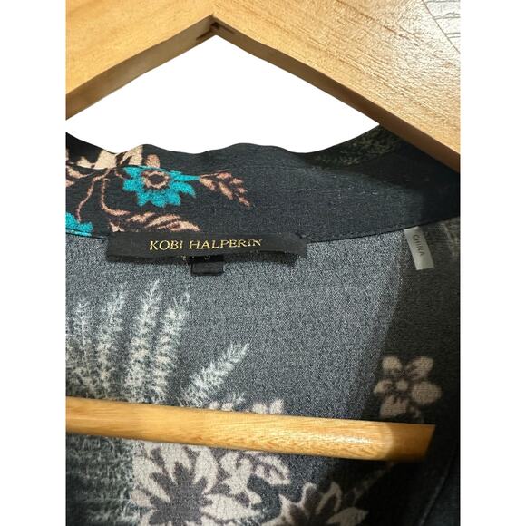 KOBI HALPERIN Amada Mix Print Long Sleeve Dress In Black Multi size small $498 - Picture 4 of 7